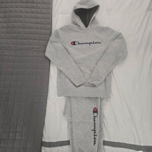 Champion Light Gray Hoodie and Joggers Set